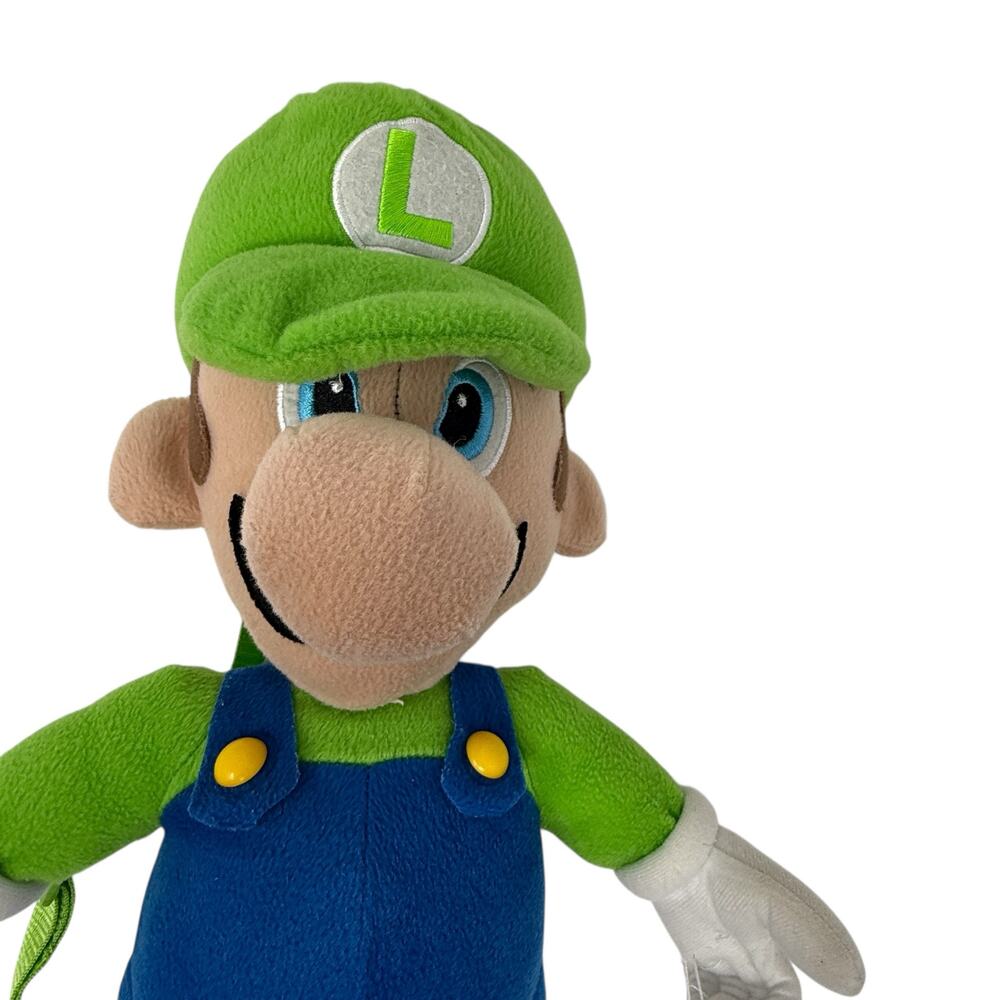 Nintendo Luigi Plush Backpack Super Mario Bros Green Character Bag 16" - Picture 5 of 14